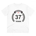 Generic Men's PC Cotton 37th Anniversary Printed T Shirt (Color: White, Thread Count: 180GSM)