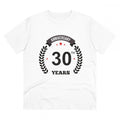 Generic Men's PC Cotton 30th Anniversary Printed T Shirt (Color: White, Thread Count: 180GSM)