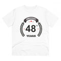Generic Men's PC Cotton 48th Anniversary Printed T Shirt (Color: White, Thread Count: 180GSM)