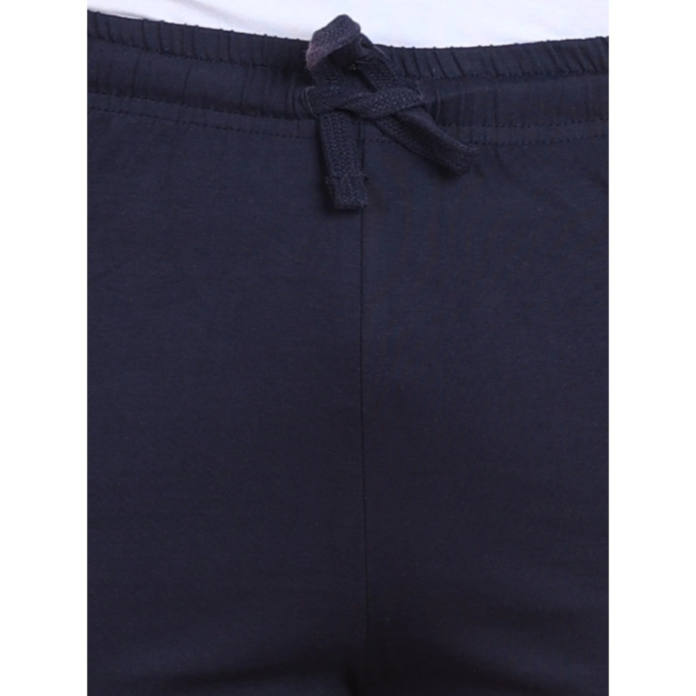 Generic Men's Casual Cotton Striped Above knee Shorts (Navy)