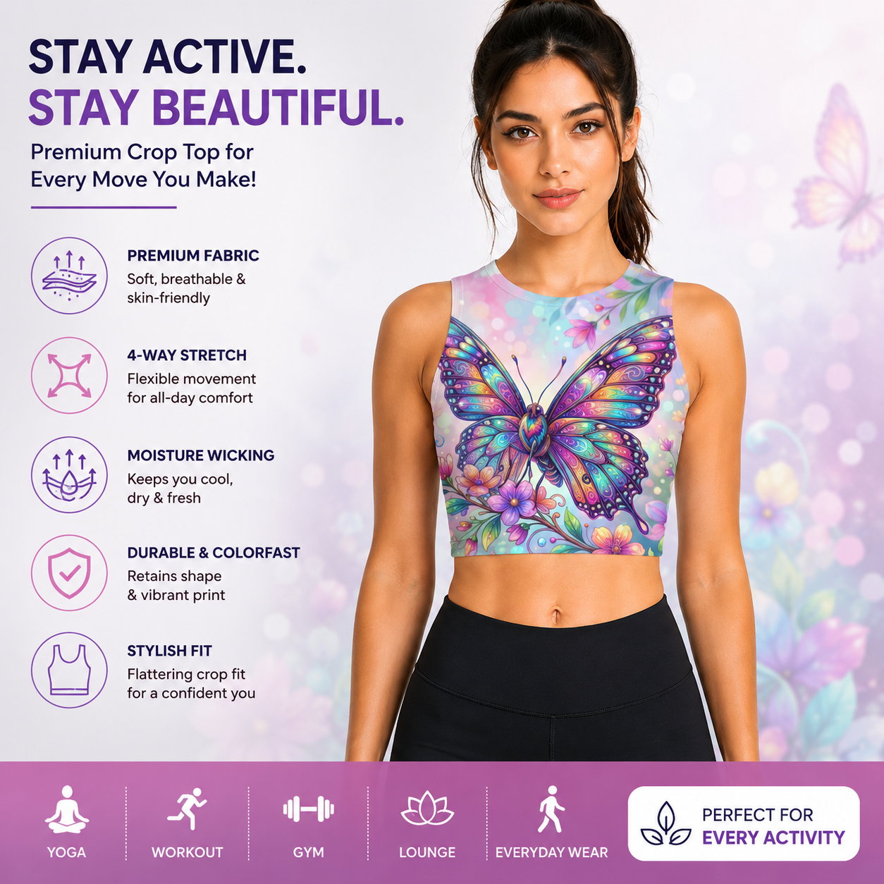 Aop Sports Crop Top