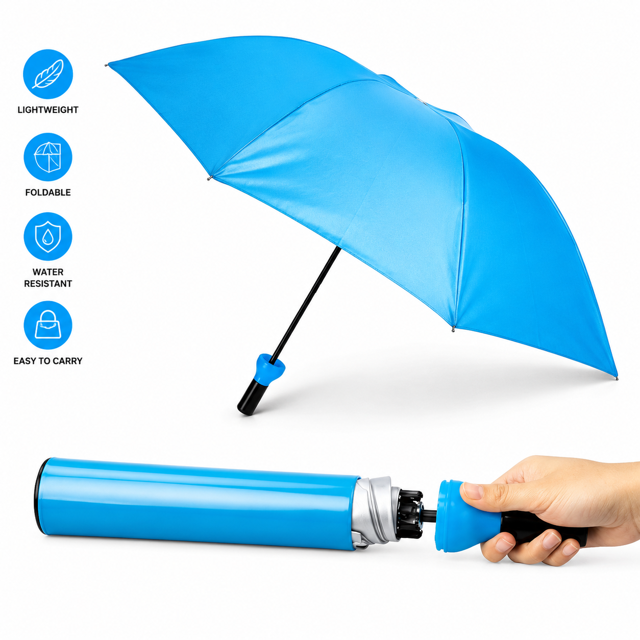 Generic Bottle-Shaped Umbrella – Compact Foldable Rain Protection (Color: Assorted )