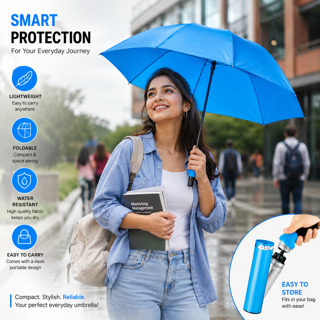 Generic Bottle-Shaped Umbrella – Compact Foldable Rain Protection (Color: Assorted )