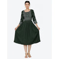 Generic Women's Casual Rayon 3-4th Sleeves Kurti (Green)