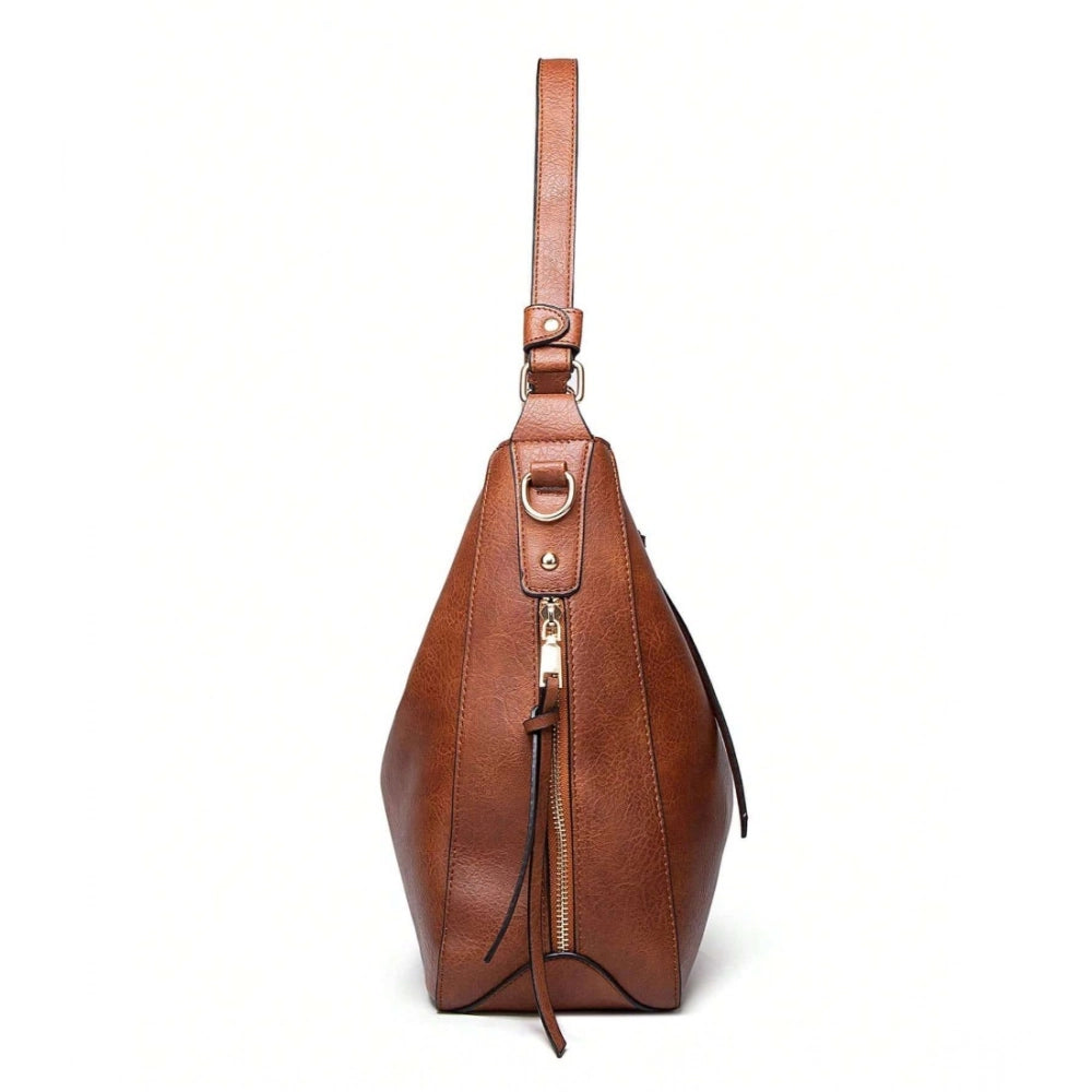 Generic Women's PU Leather Zipper Handbag