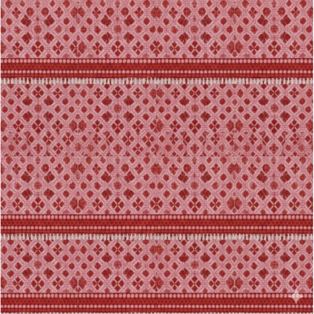 Generic Fleece Geometric Double Polar Warm Bedsheet with 2 Pillow Cover (Red)