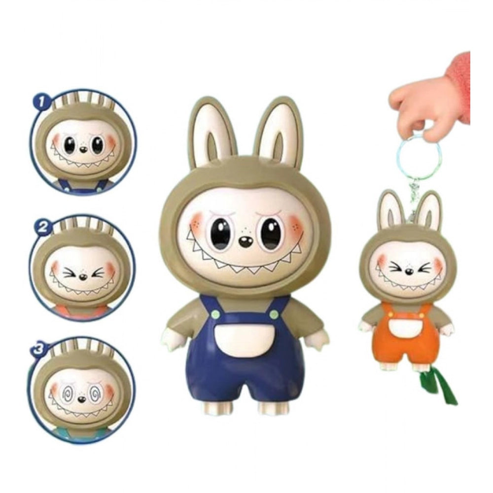 Generic Pack of 2 Labubu Face Changing Keychain (Multicolor)