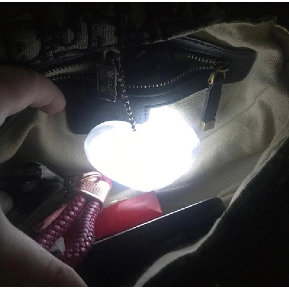 Generic Heart Shaped Purse Light Keychain (White)